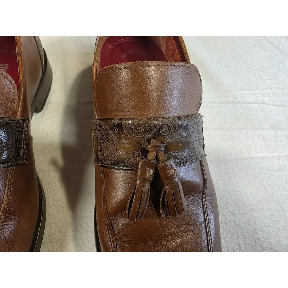 Stacy Adams Quinby Mock Toe Brown Leather Shoes‎ Size 11 Mens Paisley